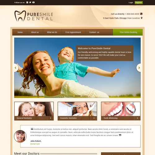 website design for dental clinic
