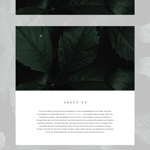 flyer for a concrete jewelry manufactory