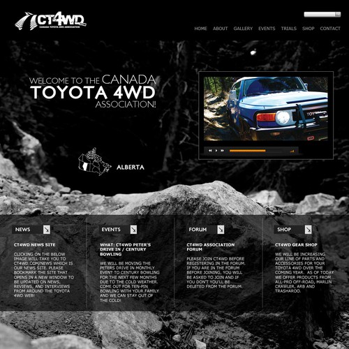 Canada Toyota 4WD Association needs a new website design