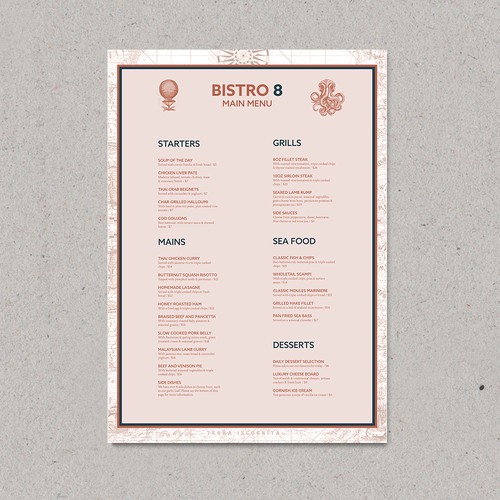 Menu card