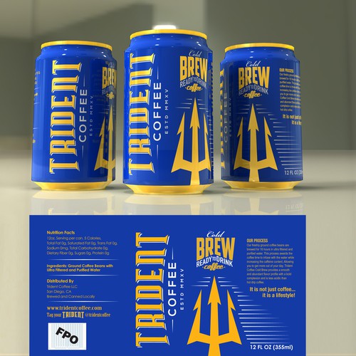 12oz can design for Trident Coffee