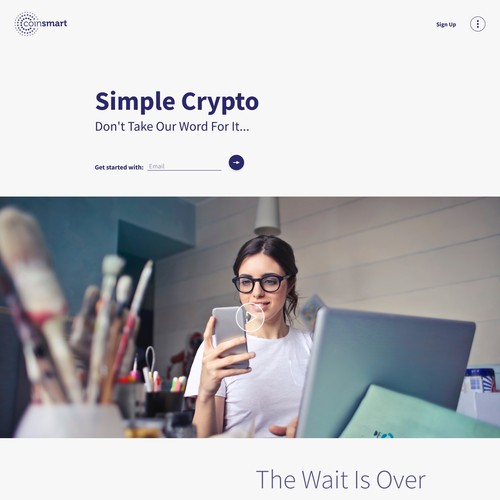Cryptocurrency website concept