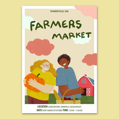 Poster design for Somerville's farmers market