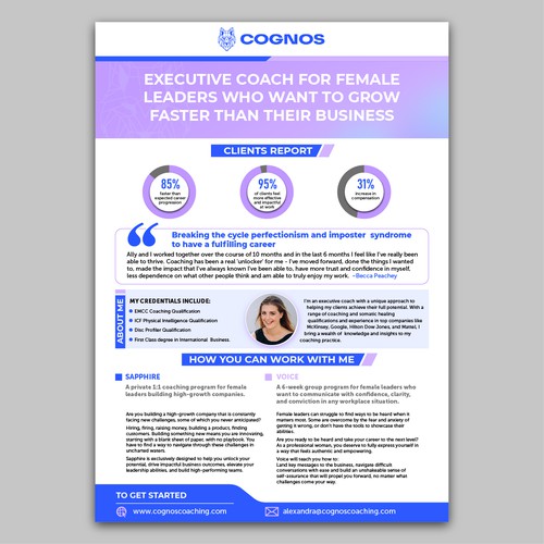 One-Pager for Business CEOs and executive coaches