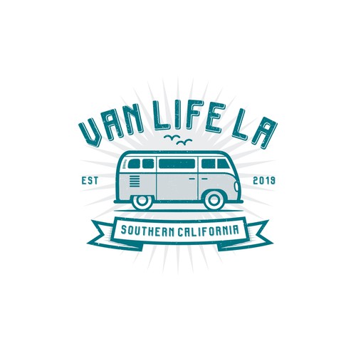 Design a Vintage logo for "VANLIFE LA"