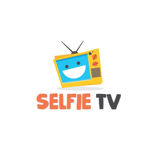 Fun,Playful adn youthful App Logo for SelfieTV