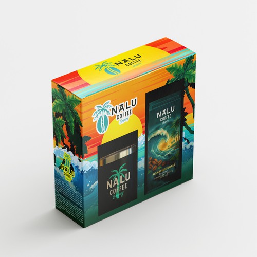Premium Hawaiian Coffee Gift Box & Packaging Design for Nalu Coffee