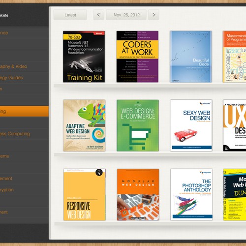 Design our iPad book store App for selling technical journals