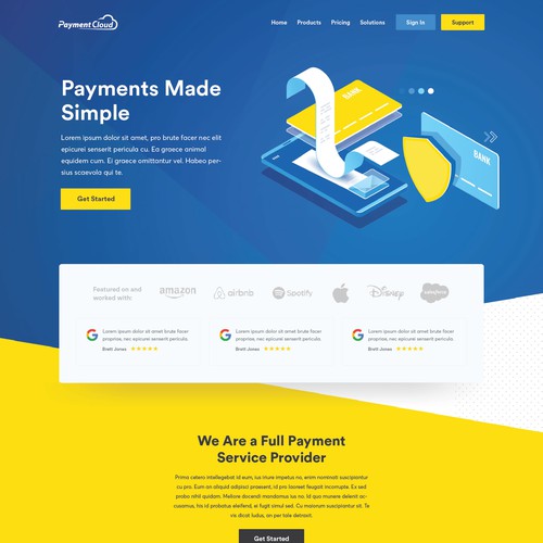 Home Page Needed for Large Payments Company