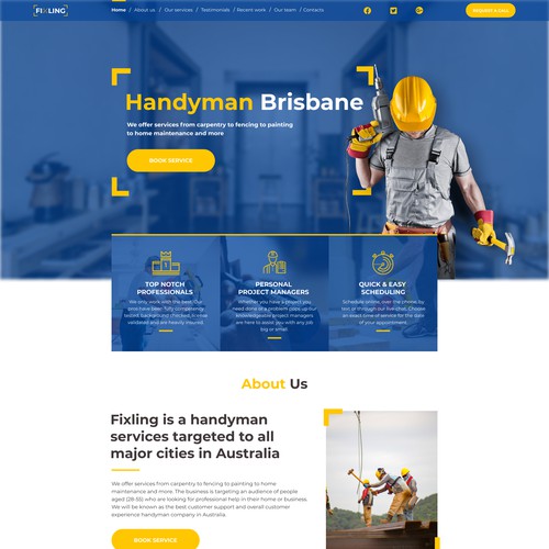 Web-page design for Handyman Company