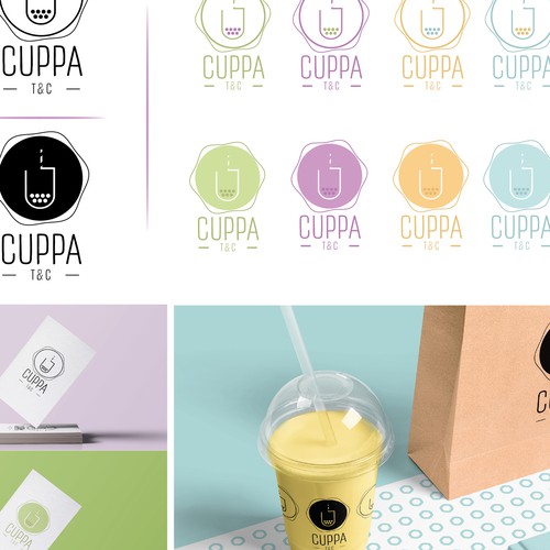 Minimal logo for a bubble tea shop