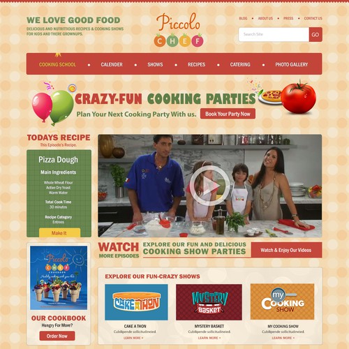 Create the next website design for www.piccolochef.com