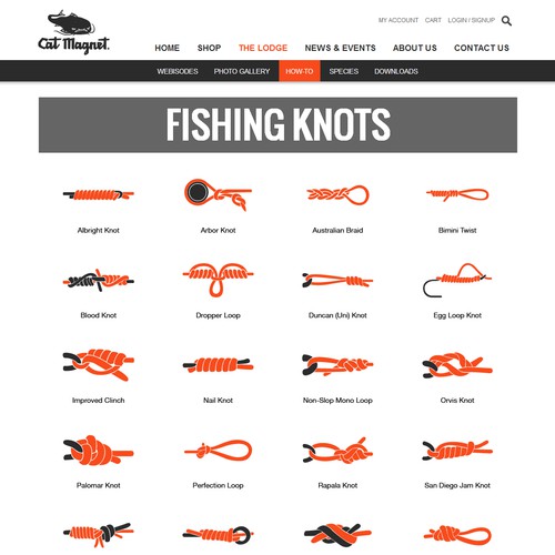 Knot illustrations for US brand of fishing tackle.