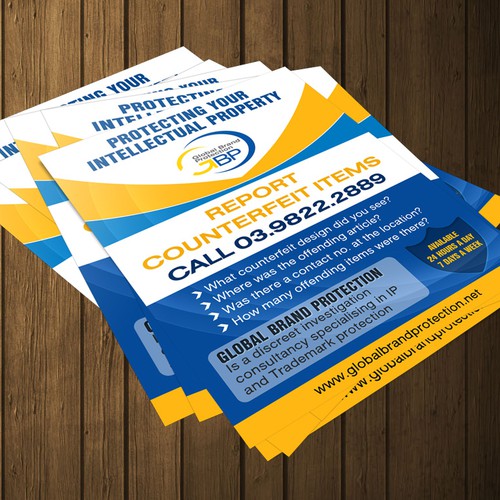 Global Brand Protection Pty Ltd needs a new flyer or postcard
