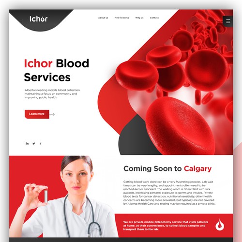 Landing Page for Blood Services