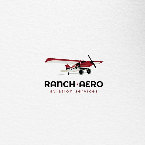 Realistic logo for aviation services company