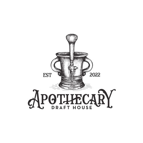 Hand drawn logo for beer house