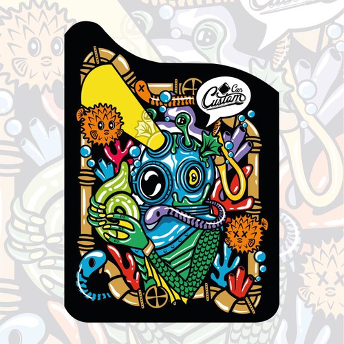 Bold Deep Sea Creature Illustration for Jerry Can