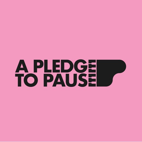 A pledge to pause logo design