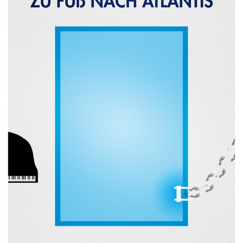 Flyer/Poster for one-man-theater-piece with music called "Zu Fuß nach Atlantis"