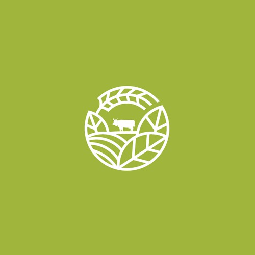 Circular thick line logo for a farm