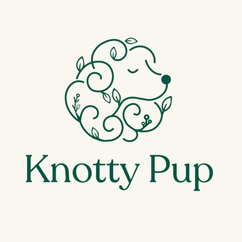 Knotty Pup – Botanical Dog Logo