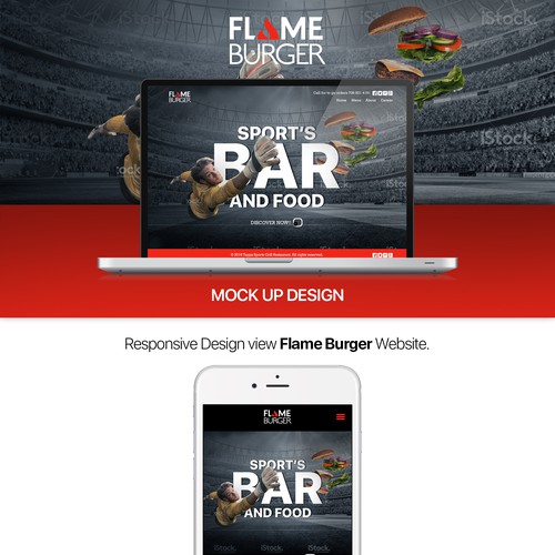 Website Design Flame Burger