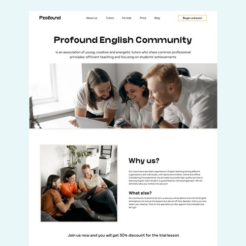 Design for young English teachers community