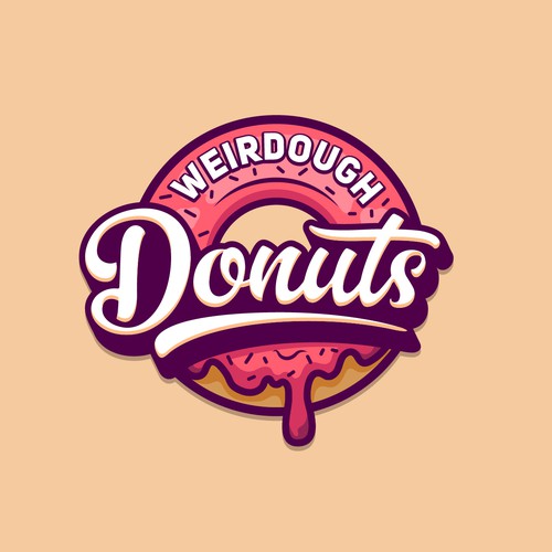 Playful Logo Design for Weirdough Donuts