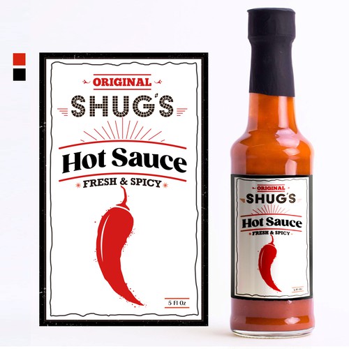 Shug's Bagels - Hot Sauce Bottle Label