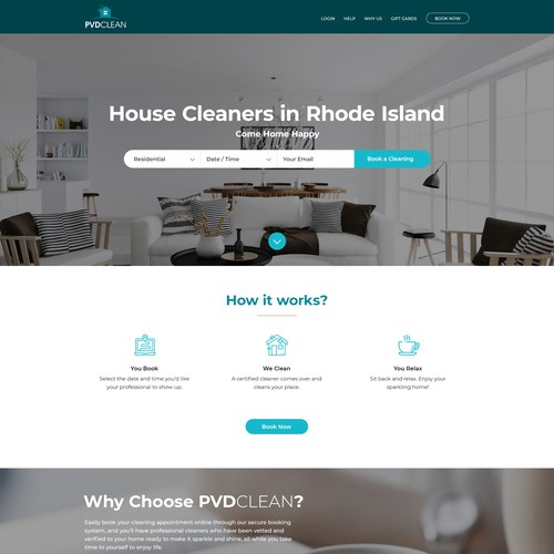 Cleaning service website concept