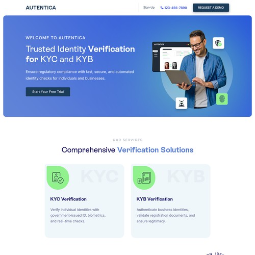 Identity Verification Landing page