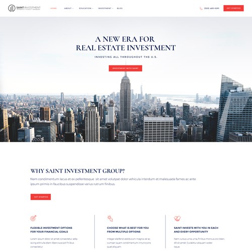 Website Design for Saint Investment.