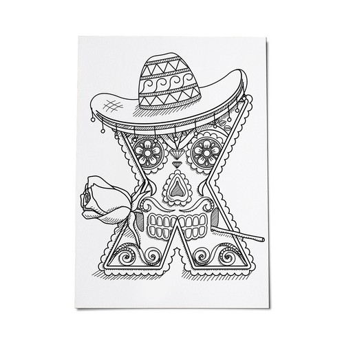 Colouring Letters - X