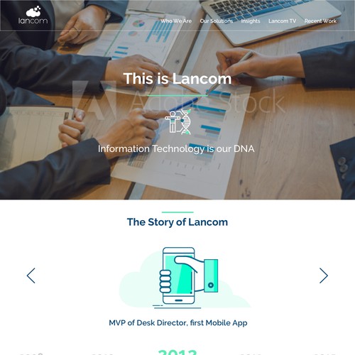 Landing Page Design Concept for Lancom technology