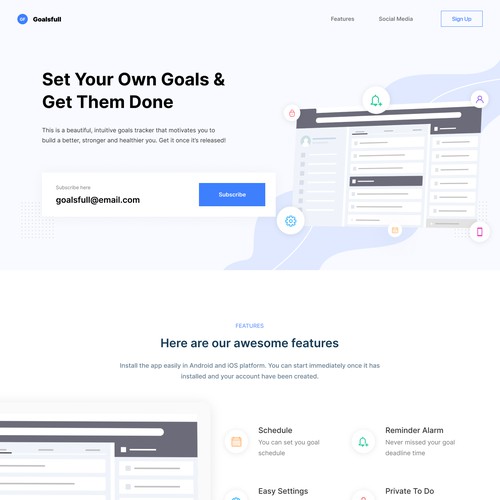 Goalsfull App Landing Page