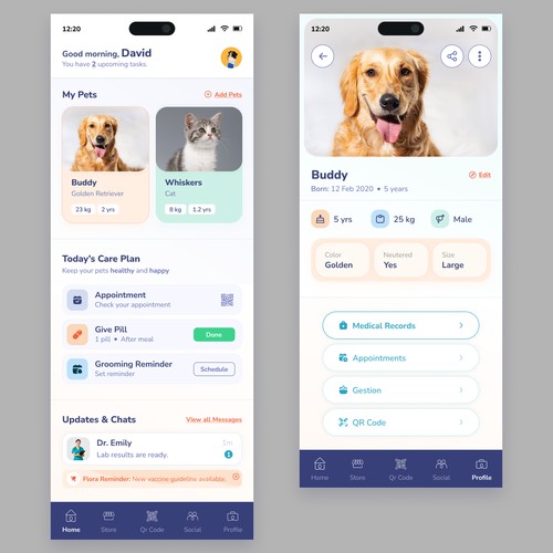 Mobile App Design for a Modern Pet Management Platform