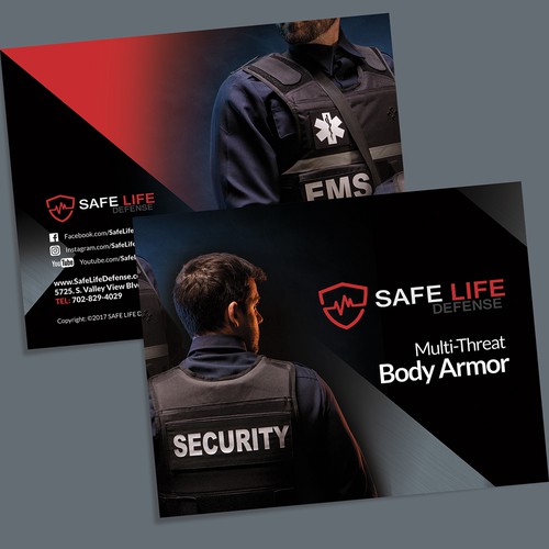 Booklet design (8 pages) for Safe Life Defense Body Armor