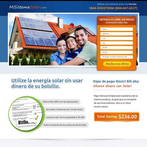 Spanish Solar Landing Page