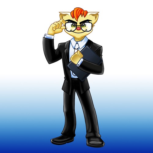 Business Cat Mascot