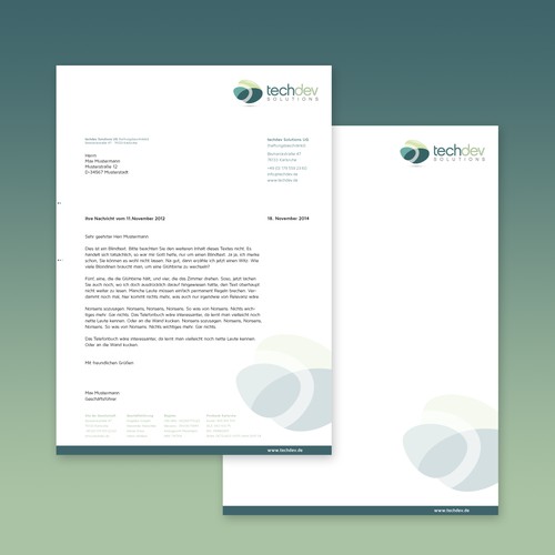 Letterhead for a Tech Company