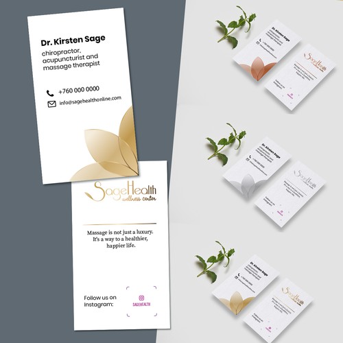 Business Cards for a Chairopractor and therapy studio
