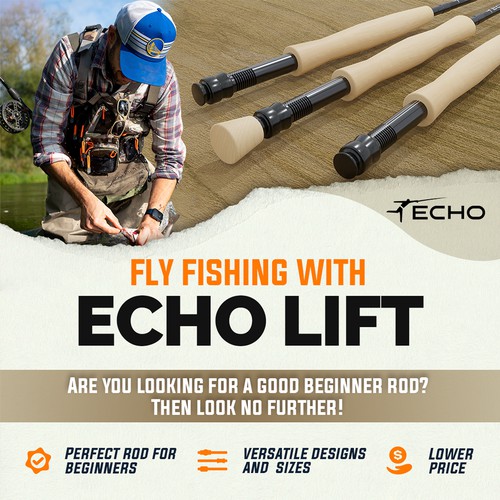 Banner Design to sell ECO fly fishing rods