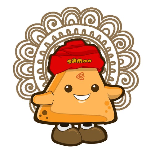 Mascot design for The Samosa House named Samoo