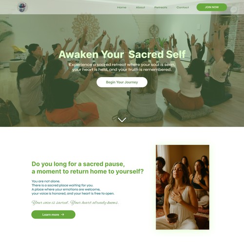 Transformational Retreat Landing Page Design