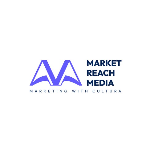 Market Reach Media Modern M Monogram Logo Design