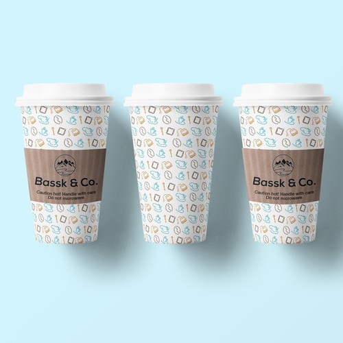 clean doodled paper cup