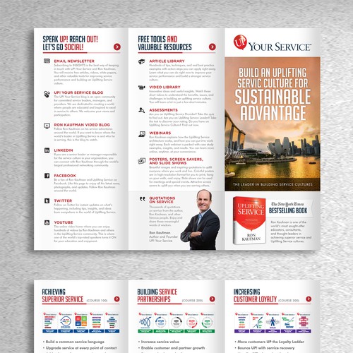 Create an information-rich tri-fold brochure for our training company