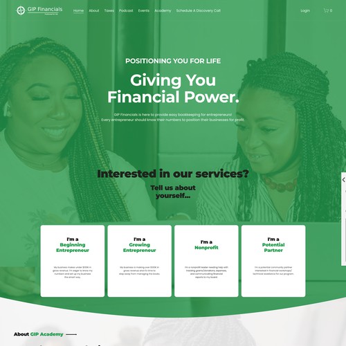 GIP Financials Member Areas Design