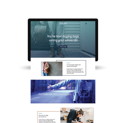 E commerce, one product web page design